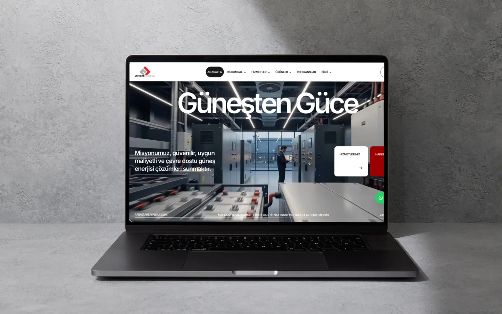 Arer Enerji kurumsal web sitesi tasarımı - Deniz Media Group